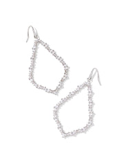 Sophee Silver Crystal Open Frame Earrings in White CZ