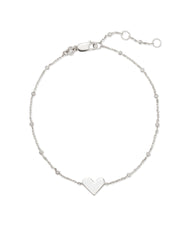 Ari Heart Delicate Chain Bracelet in Sterling Silver