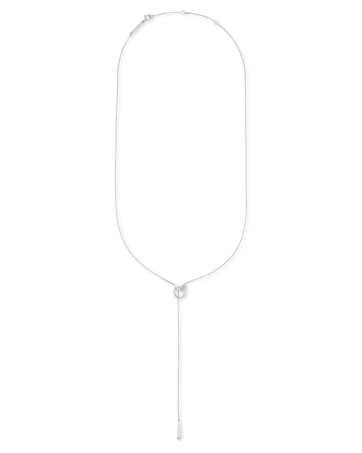 Tegan 14k White Gold Y Necklace in White Diamond