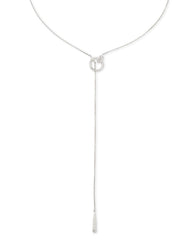 Tegan 14k White Gold Y Necklace in White Diamond