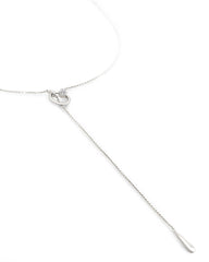 Tegan 14k White Gold Y Necklace in White Diamond
