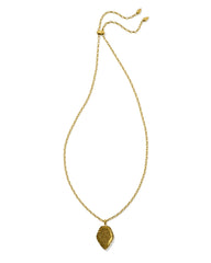 Tessa Vintage Gold Small Long Pendant Necklace in Bronze Drusy