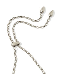 Tessa Vintage Silver Small Long Pendant Necklace in Platinum Drusy