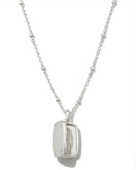 Tinsley Sterling Silver Tiny Locket Necklace in White Topaz