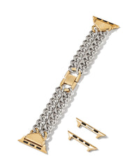 Whitley Double Chain Watch Band in Two Tone Stainless Steel