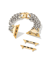 Whitley Double Chain Watch Band in Two Tone Stainless Steel