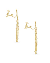 Sophee Crystal Clip-On Drop Earrings in Gold